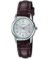 Casio, Women’s Watch Analog, White Dial Brown Leather Band, LTP-V002L-7B2UDF